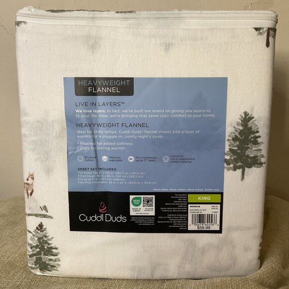 Cuddl Duds King Size Heavyweight Sheet Set Painted Landscape - Picture 7 of 8